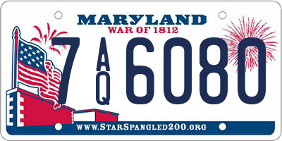 MD license plate 7AQ6080