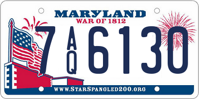 MD license plate 7AQ6130