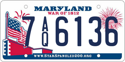 MD license plate 7AQ6136