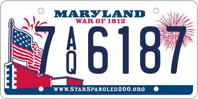 MD license plate 7AQ6187