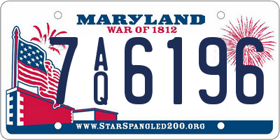 MD license plate 7AQ6196