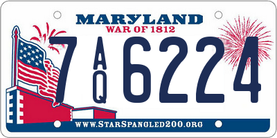 MD license plate 7AQ6224