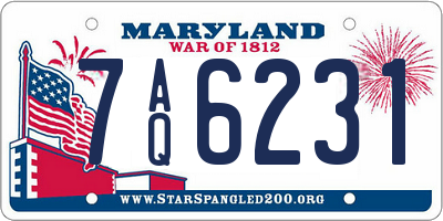 MD license plate 7AQ6231