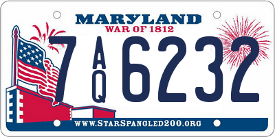 MD license plate 7AQ6232