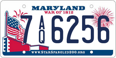 MD license plate 7AQ6256