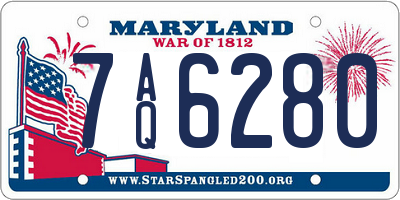 MD license plate 7AQ6280