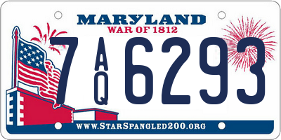 MD license plate 7AQ6293