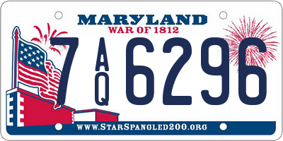 MD license plate 7AQ6296