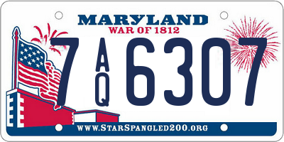 MD license plate 7AQ6307