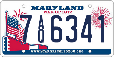 MD license plate 7AQ6341