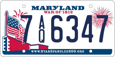 MD license plate 7AQ6347