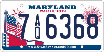 MD license plate 7AQ6368