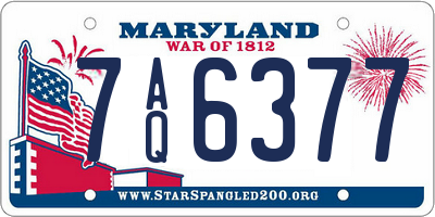 MD license plate 7AQ6377