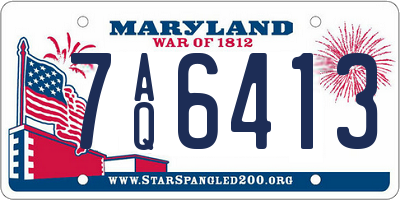 MD license plate 7AQ6413