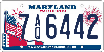 MD license plate 7AQ6442