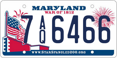 MD license plate 7AQ6466