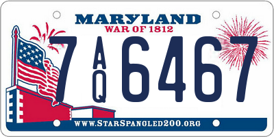 MD license plate 7AQ6467
