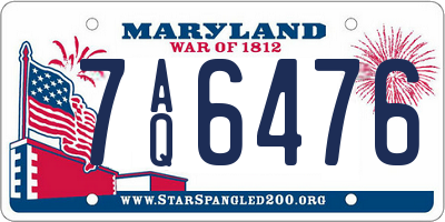 MD license plate 7AQ6476