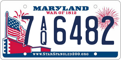 MD license plate 7AQ6482