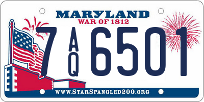 MD license plate 7AQ6501