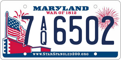 MD license plate 7AQ6502