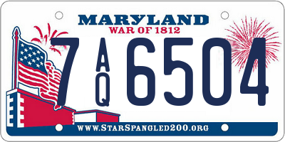 MD license plate 7AQ6504