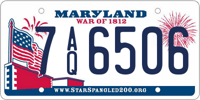 MD license plate 7AQ6506