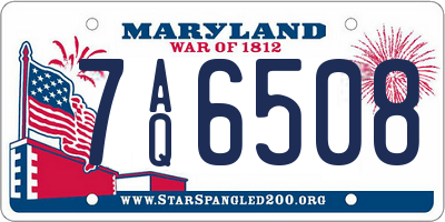 MD license plate 7AQ6508