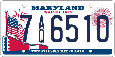 MD license plate 7AQ6510