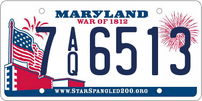 MD license plate 7AQ6513