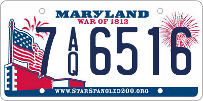 MD license plate 7AQ6516