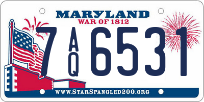 MD license plate 7AQ6531