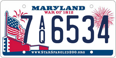 MD license plate 7AQ6534