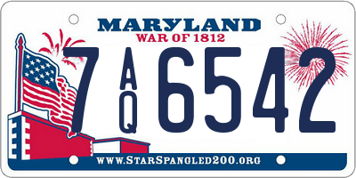 MD license plate 7AQ6542