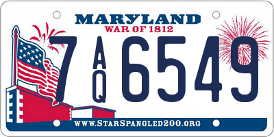 MD license plate 7AQ6549