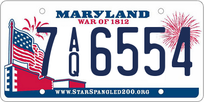 MD license plate 7AQ6554