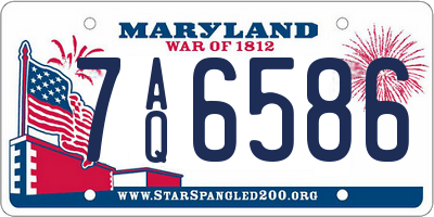 MD license plate 7AQ6586