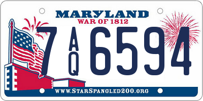 MD license plate 7AQ6594