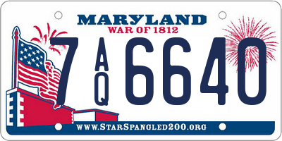 MD license plate 7AQ6640