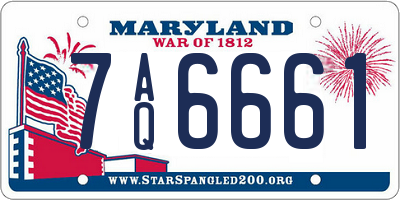 MD license plate 7AQ6661