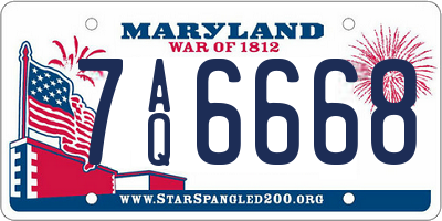 MD license plate 7AQ6668