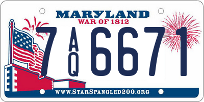 MD license plate 7AQ6671