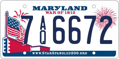 MD license plate 7AQ6672
