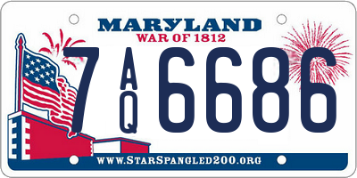 MD license plate 7AQ6686
