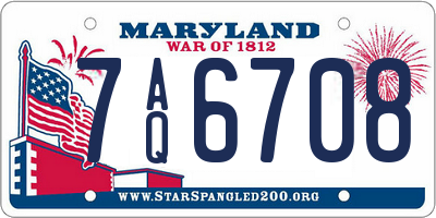 MD license plate 7AQ6708