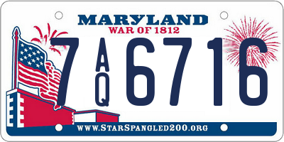 MD license plate 7AQ6716