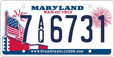 MD license plate 7AQ6731
