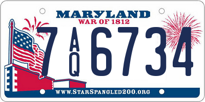 MD license plate 7AQ6734