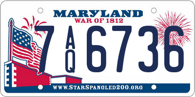 MD license plate 7AQ6736