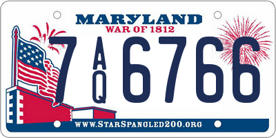 MD license plate 7AQ6766